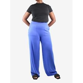 Autre Marque-Blue wide-leg cashmere trousers - size L-Blue