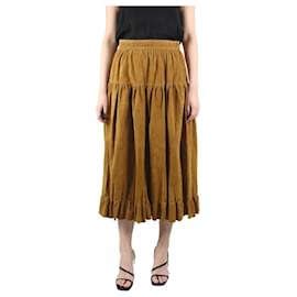 Ulla Johnson-Brown suede midi skirt - size UK 8-Brown