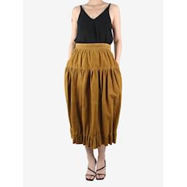 Ulla Johnson-Brown suede midi skirt - size UK 8-Brown