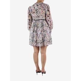 Ganni-Multicolour floral pleated mini dress - size FR 36-Multiple colors