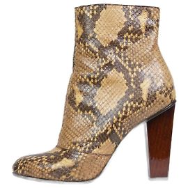 Dries Van Noten Brown snake print ankle boots - size EU 37.5 Brown