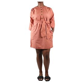 Vanessa Bruno Vestido mini con cinturón de algodón terracota - talla M Naranja