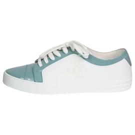 Chanel-Blue patent CC trainers - size EU 39.5-Blue