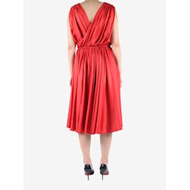 Bottega Veneta-Vestido plissado vermelho sem mangas - tamanho IT 42-Vermelho