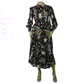 SéZane-Black floral printed blouse and midi skirt set - size FR 36-Black