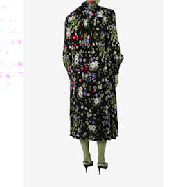SéZane-Black floral printed blouse and midi skirt set - size FR 36-Black