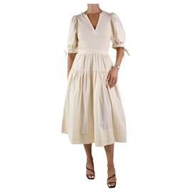 Ulla Johnson-Cream puff-sleeved tiered dress - size S-Cream