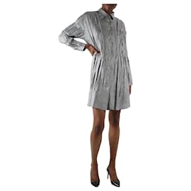 Pleats Please-Black check print mini dress - size UK 4-Other