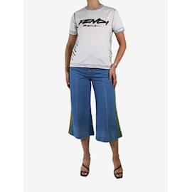 Fendi-White embroidered logo t-shirt - size S-White