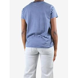 Ralph Lauren-Blau gestreiftes T-Shirt – Größe L-Blau