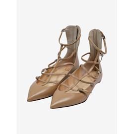 Christian Louboutin-Neutral cage strap flat shoes - size EU 38-Other