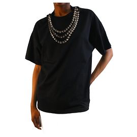 Christopher Kane T-shirt noir à manches courtes avec collier - taille XS Noir