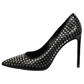 Saint Laurent-Black studded pointed toe heels - size EU 41.5-Black
