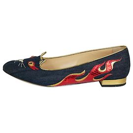 Charlotte Olympia Blaue Pumps mit Katzendetail – Größe EU 41 Blau