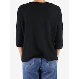 Autre Marque-Black cashmere short-sleeve top - size UK 8-Black