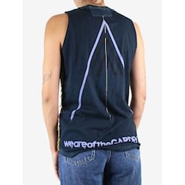 Autre Marque-Blue sleeveless safety pins top- size S-Blue