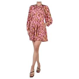 Ulla Johnson-Pink silk floral pleated dress - size US 4-Pink