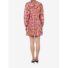 Ulla Johnson-Pink silk floral pleated dress - size US 4-Pink