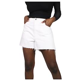 Frame Denim-White frayed denim shorts - size W31-White