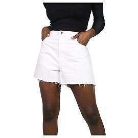 Frame Denim Short en jean blanc effiloché - taille W31 Blanc