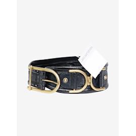 Stella Mc Cartney-Black belt with gold hardware-Black