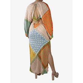 Autre Marque-Mehrfarbiges, florales Patchwork-Cut-Out-Kleid – Größe XS-Mehrfarben