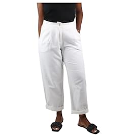 Philosophy Di Alberta Ferretti-White cotton & linen blend trousers - size L-White