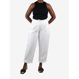 Philosophy Di Alberta Ferretti-White cotton & linen blend trousers - size L-White