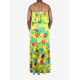 Autre Marque-Yellow floral maxi dress with belt - size M-Yellow