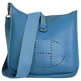 Hermès-Blue Evelyne 2 PM Togo shoulder bag-Blue