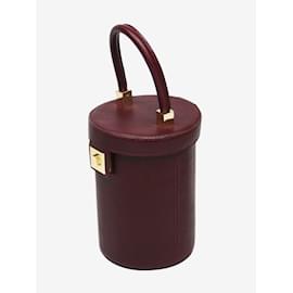 Autre Marque-Burgundy bucket bag with flap and top handle-Dark red