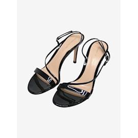 Gianvito Rossi-Black patent sandal heels - size EU 37.5-Black