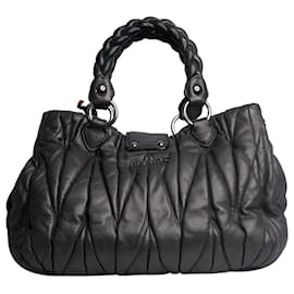 Miu Miu Shoulder Bag Leather 2way Gray Auth bs6601 Grey ref.982571