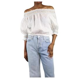 Autre Marque-White embroidered detail off-the-shoulder top - size XS-White