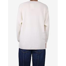 Louis Vuitton-White cotton monogram sweater - size M-White