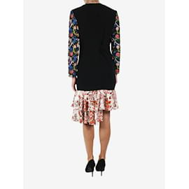 JW Anderson-Vestido floral preto com babados - tamanho UK 8 `-Preto