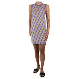 Diane Von Furstenberg-Purple sleeveless striped dress - size S-Purple