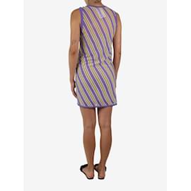 Diane Von Furstenberg-Purple sleeveless striped dress - size S-Purple