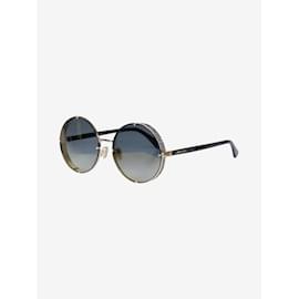 Fendi-Goldene Sonnenbrille mit rundem Gestell-Golden