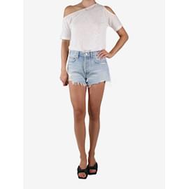 Autre Marque-Blue distressed denim shorts - size W27-White