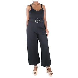 Staud Schwarzer Overall mit Gürtel – Größe XL Schwarz