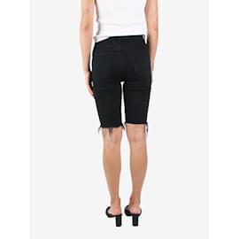 Frame Denim-Shorts jeans preto com bainha desgastada na altura do joelho - tamanho Reino Unido 8-Preto