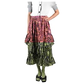 Ulla Johnson-Multicoloured printed tiered ruffled skirt - size US 6-Multiple colors