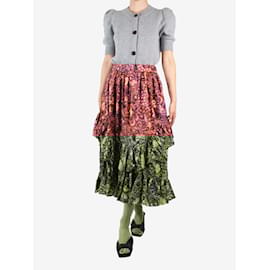 Ulla Johnson-Multicoloured printed tiered ruffled skirt - size US 6-Multiple colors