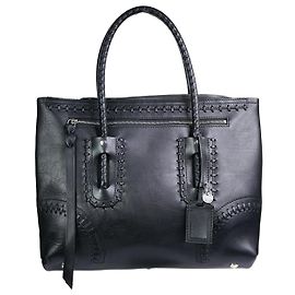 Alexander Mcqueen Schwarze Folk Whip Stitch-Einkaufstasche Schwarz