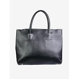 Alexander Mcqueen-Black Folk Whip Stitch tote bag-Black