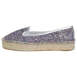 Alexander Mcqueen Silberne Espadrilles mit glitzernden Pailletten Silber