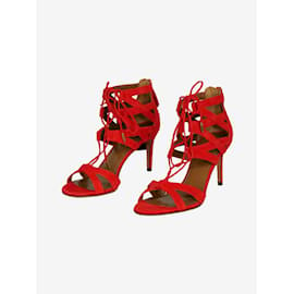 Aquazzura-Red Beverly Hills 75 Heeled Sandals - size EU 37-Red