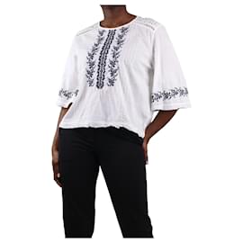 Autre Marque-White embroidered blouse - size UK 12-White