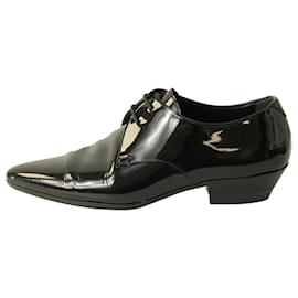 Saint Laurent-Black leather pointed-toe shoes - size EU 37.5-Black